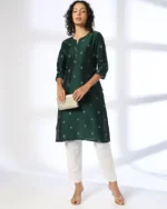 Women Embroidered Straight Kurta