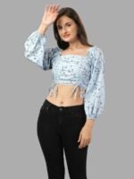 Crop Top for Women Western Wear Sky Blue Regular Price